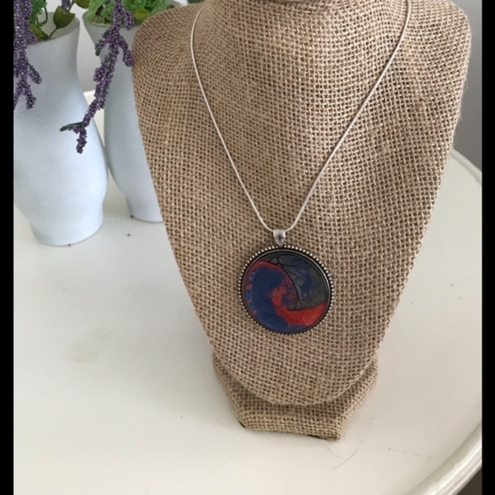Natural Imprints mixed media Necklace.